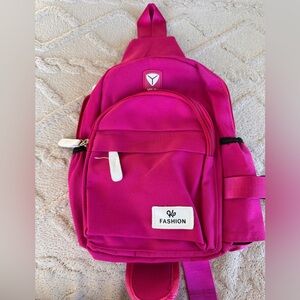 “Ko Fashion” Magenta crossbody backpack